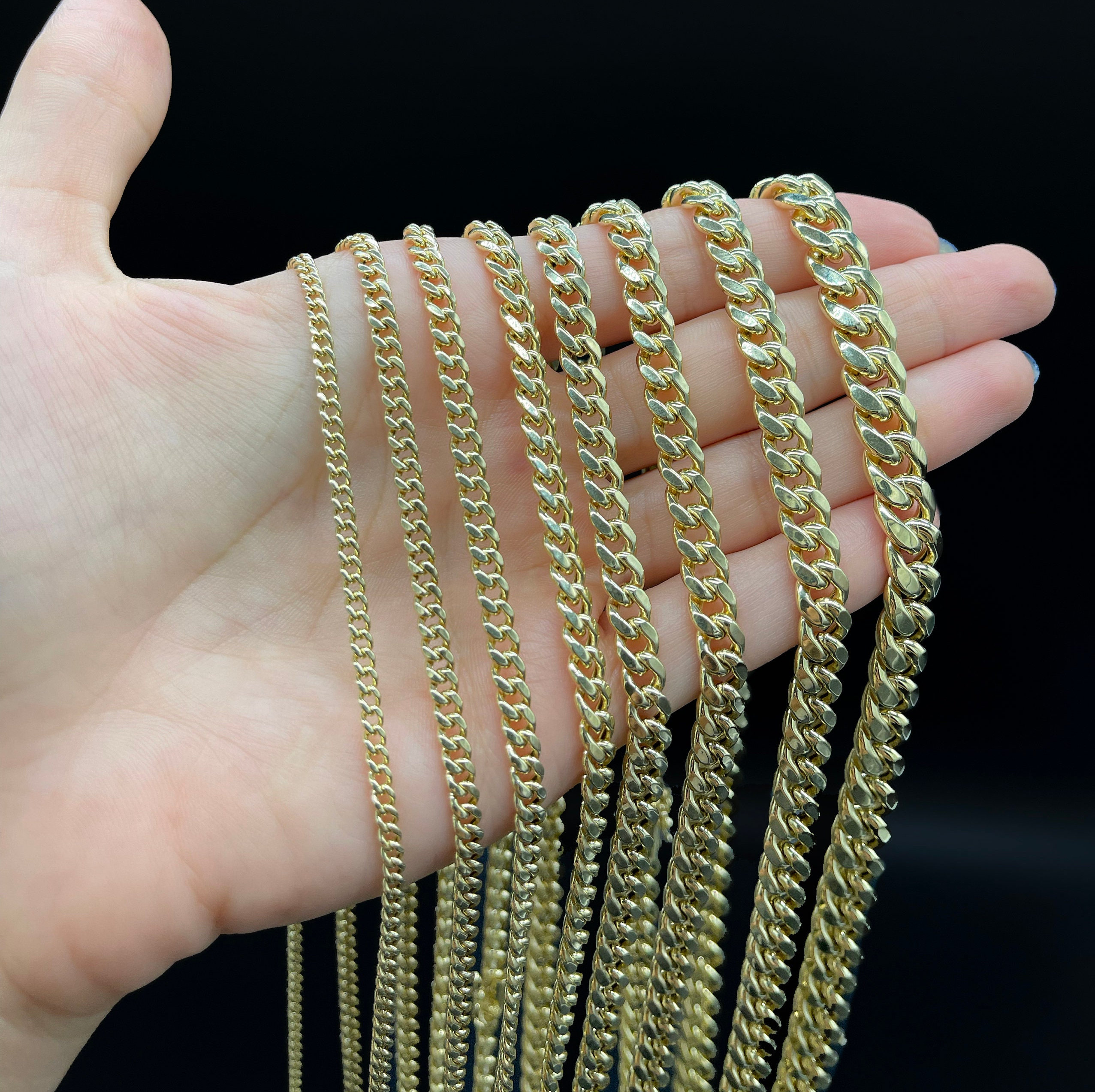 10K Real Gold Miami Cuban Link Chain Necklace - 10K Gold 10K Real Gold Miami Cuban Link Chain Necklace - 10K Gold