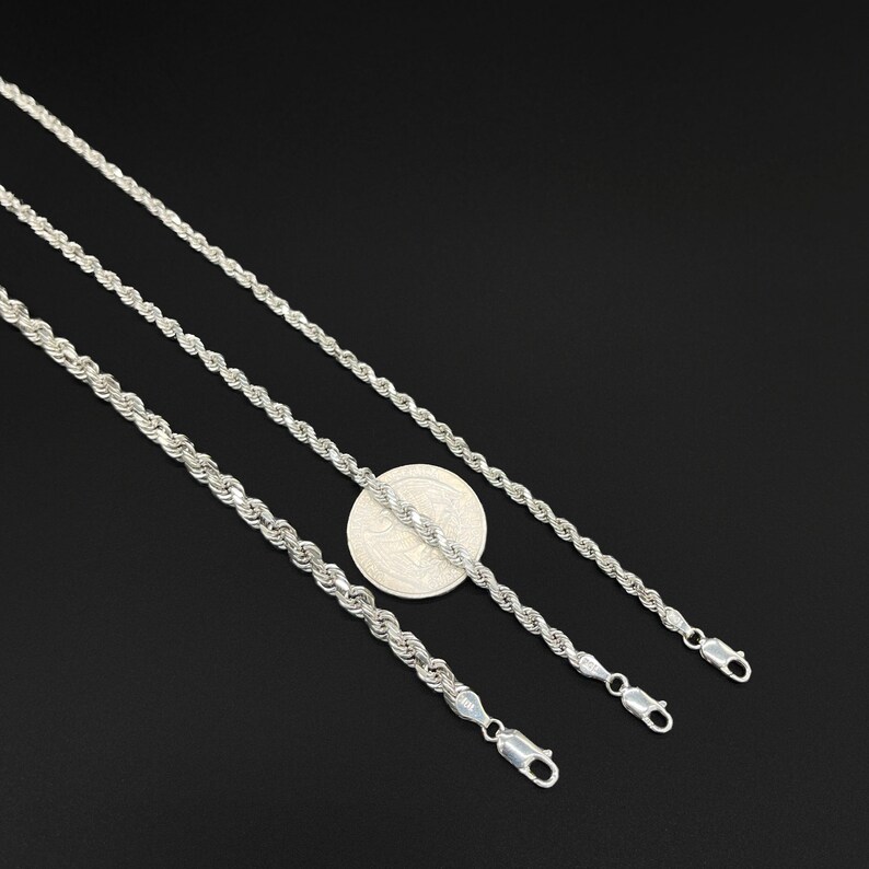 10K Solid Gold Rope Chain Bracelet White Gold Rope Chain Etsy