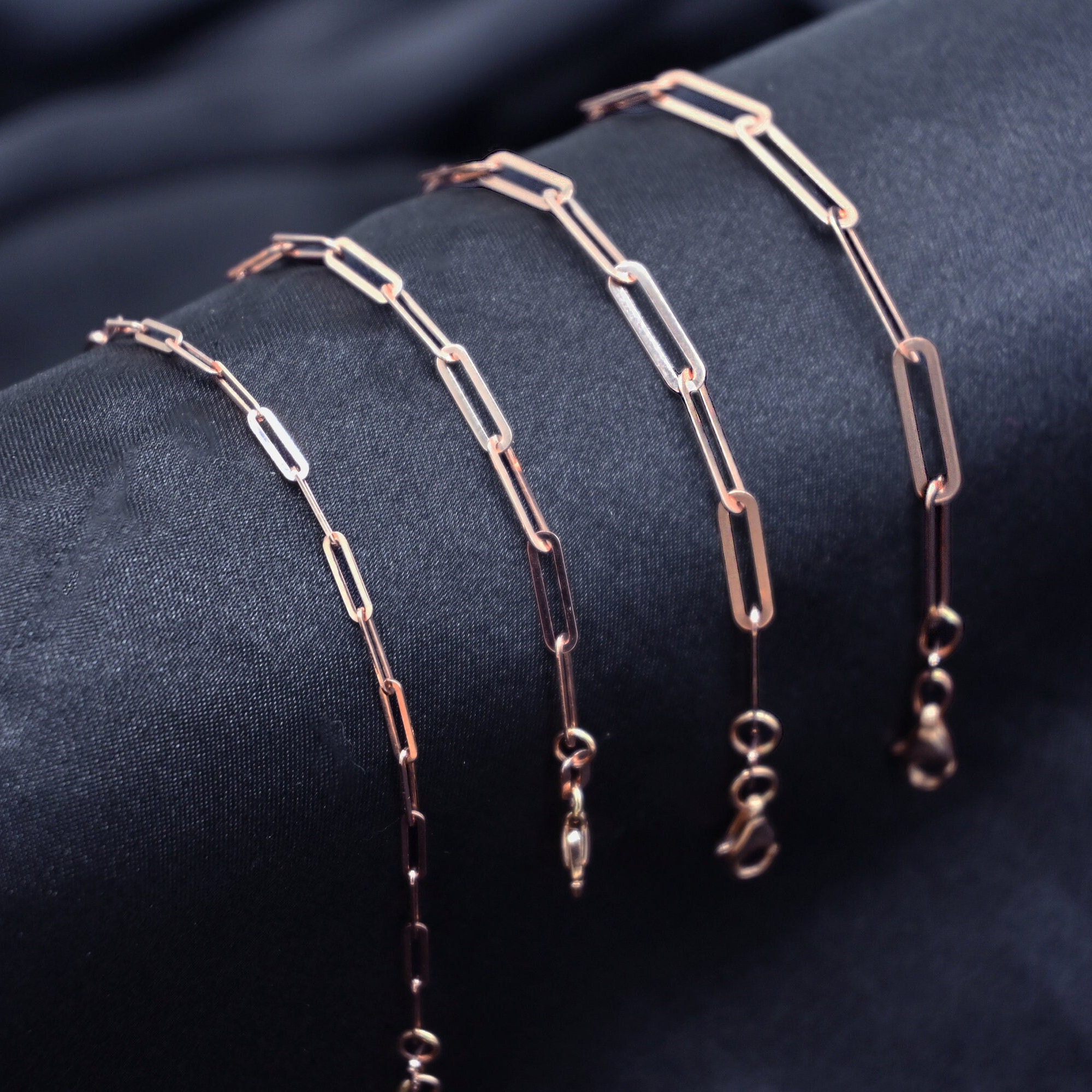 14K Rose Gold Snake Chain Necklace, Italian Herringbone Chain