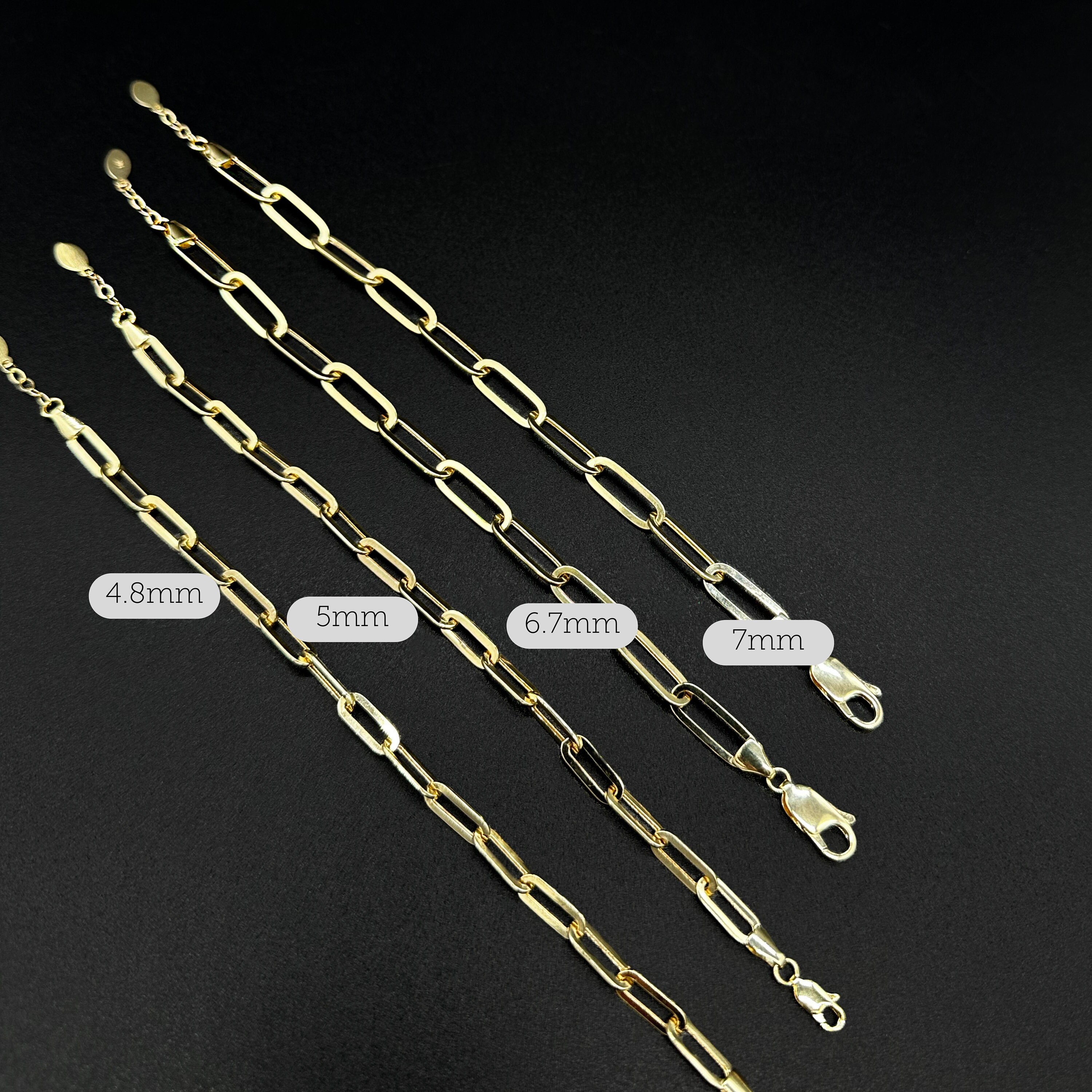 Paperclip Chain Bracelet 14K Solid Gold Paper Clip Link Etsy