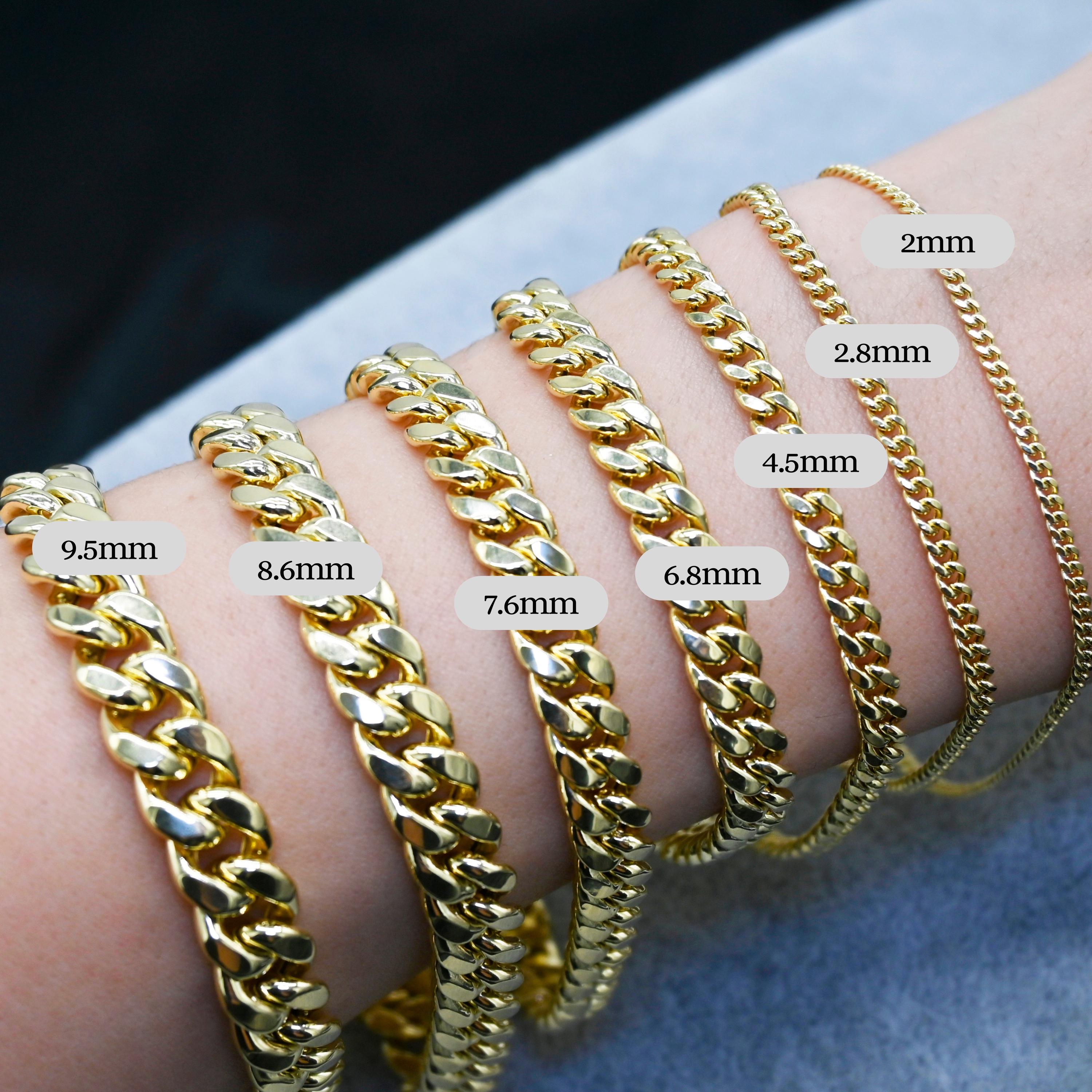 Real 14K Gold Miami Cuban Link Bracelet - Unisex Chain Jewelry - Etsy