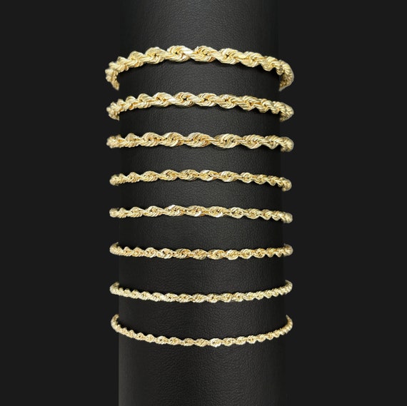 Men's 4.0mm Diamond-Cut Glitter Rope Chain Bracelet in Solid 10K Gold –  8.5