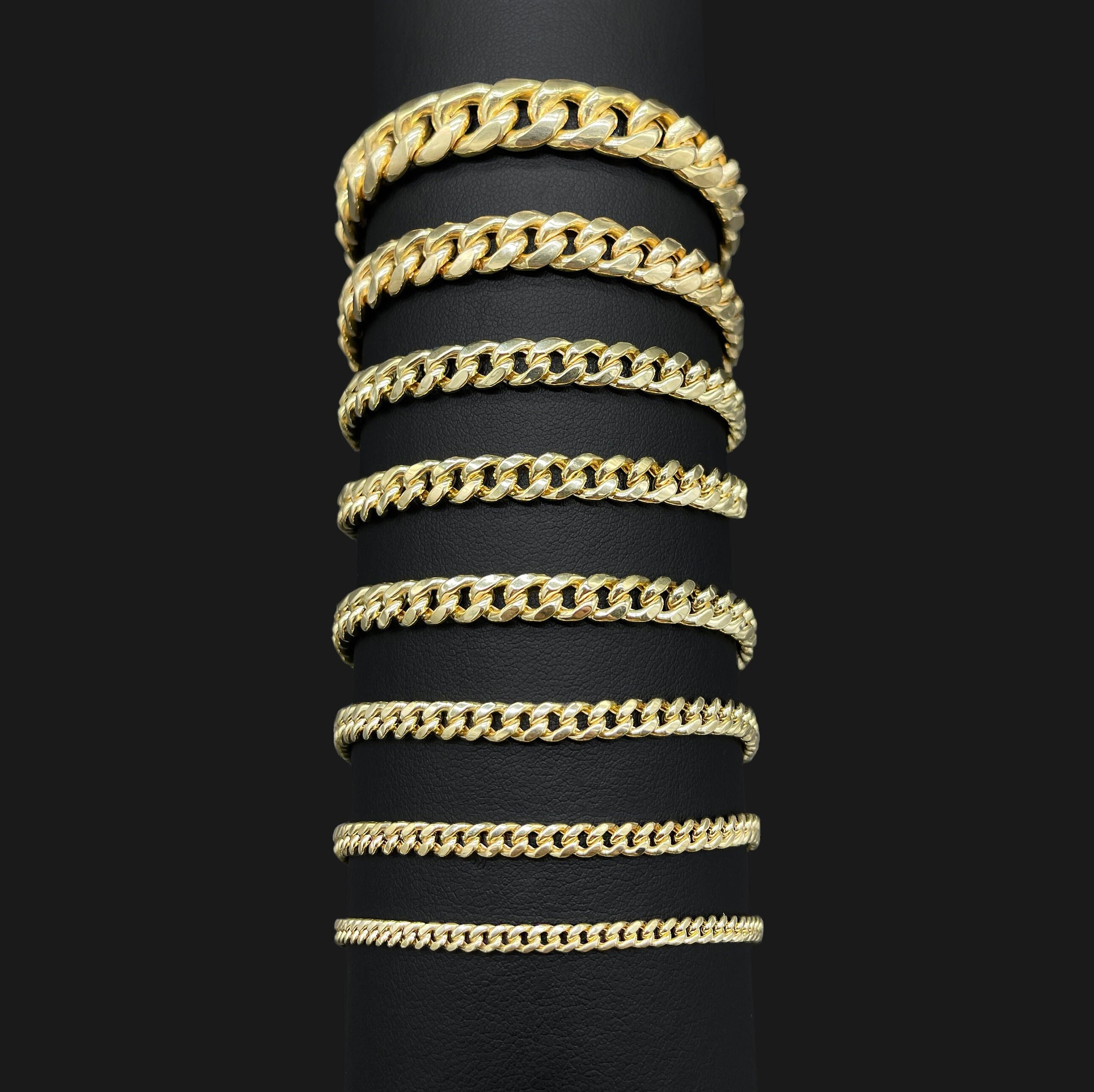 10K Real Gold Miami Cuban Chain Link Bracelet 10K Gold Thick Etsy