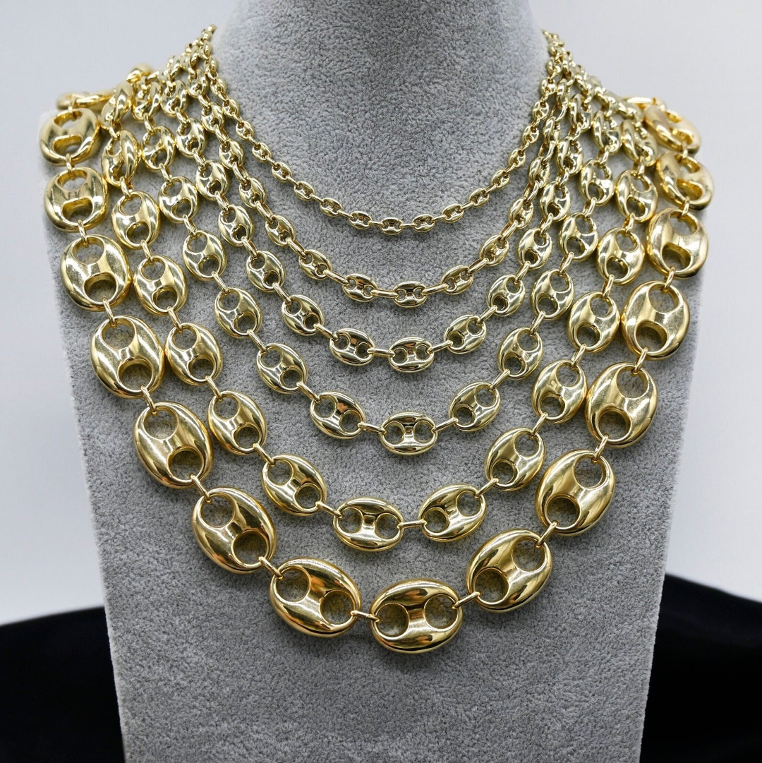 14K Solid Gold Anchor Mariner Link Chain Puffed Necklace Real Yellow Gold Dainty Textured Chain Necklace Made in Italy Men Women All Sizes - Etsy 14K Solid Gold Anchor Mariner Link Chain Puffed Necklace Real Yellow Gold Dainty Textured Chain Necklace Made in Italy Men Women All Sizes - Etsy