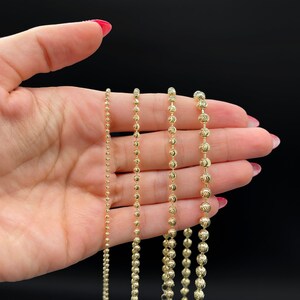 Simple Design Silver/Gold Stainless Steel Ball Bead Chain Necklace Or Bracelet E - Foto 13