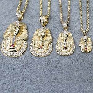 Hp Hop Egyptan Pharaoh Pendant & 12mm 24 Full ced Cuban Lnk Chan