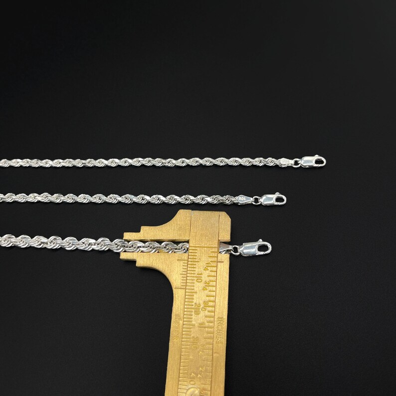 10K Solid Gold Rope Chain Bracelet White Gold Rope Chain Etsy