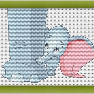 PDF Cross Stitch Pattern Dumbo baby elephant Instant Download