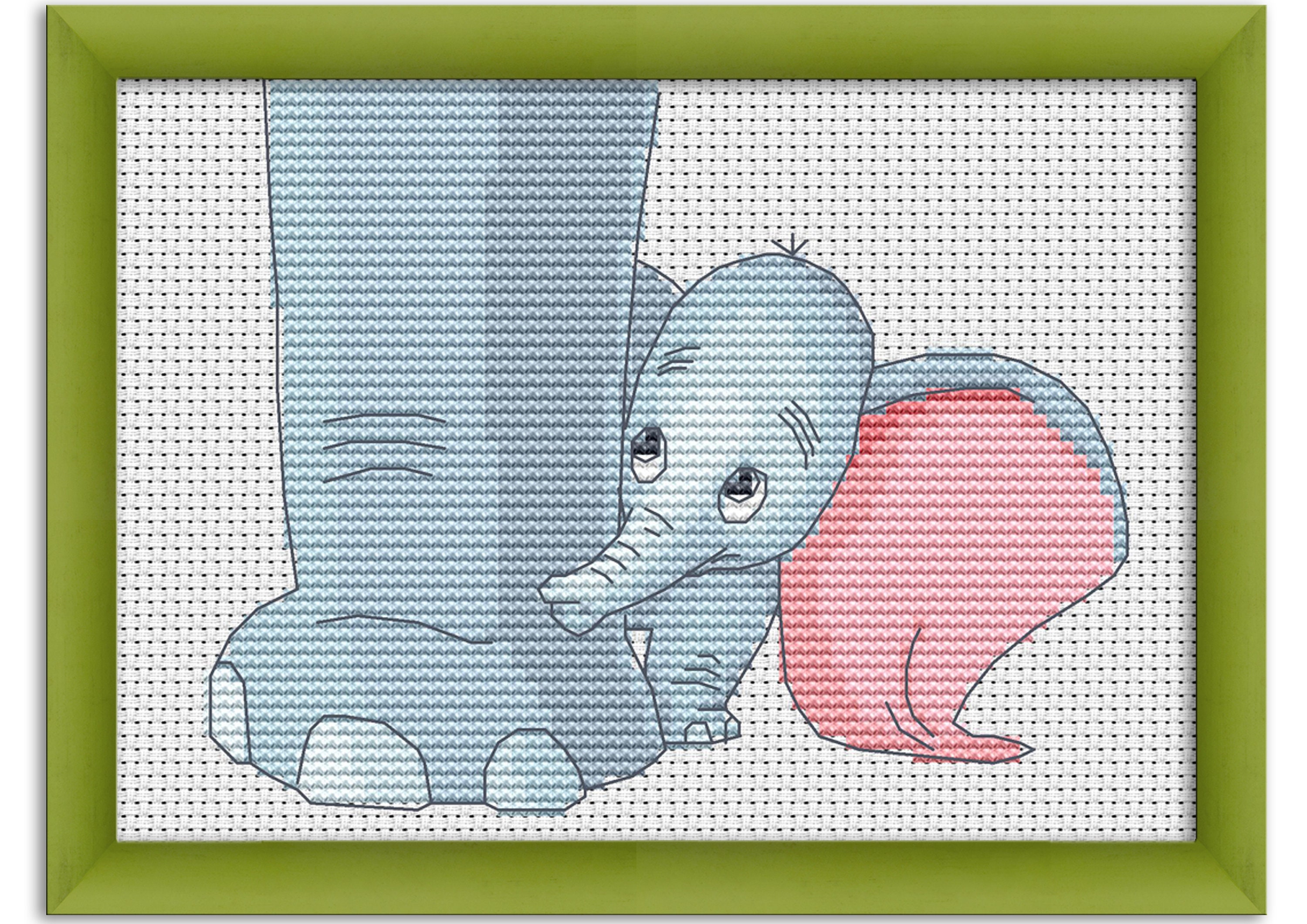 PDF Padrão de ponto cruz Dumbo bebê elefante Download instantâneo