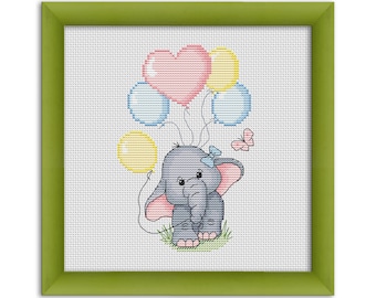 PDF Padrão de ponto cruz "bebê elefante" Download instantâneo