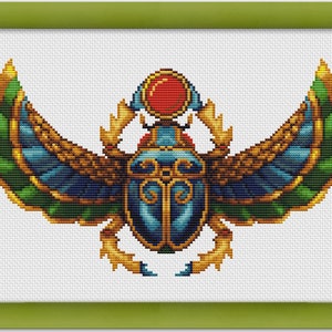 PDF Cross Stitch Pattern &quot;Ancient Egyptian Scarab&quot; Instant Download