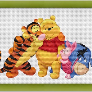 PDF Cross Stitch Pattern Winnie the Pooh and his Friends Instant Download