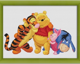 PDF Cross Stitch Pattern Winnie the Pooh and his Friends Instant Download