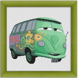 PDF Kreuzstich Stickvorlage ""Fillmore", ""Cars"""