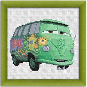 PDF Cross Stitch Pattern "Fillmore", "Cars" Instant Download