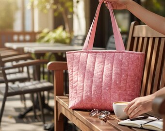 Handgefertigte, glitzernde Damen-Tragetasche, rosa, waschbar, faltbar, Geschenkidee, Schulgeschenk, Babyparty, Geburtstagsgeschenk für Sie