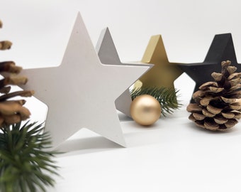 Weihnachtsstern aus Beton, elegante Weihnachtsdekoration in gold, schwarz,  wei oder grau, Tischdeko fr die Advents- und Weihnachtszeit - Etsy.de