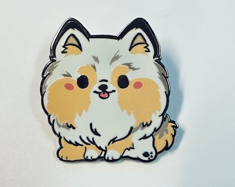 Kawil Cute Blue Merle Pomeranian Pins, Kawaii Enamel Pins Cute Dog , Pomeranian Enamel Pins, Ginza , Cure Dog