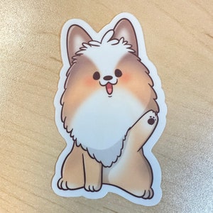 Cute Dog Die cut stickers Pomeranian Ginza Kawaii stickers -  dog stickers -water bottle sticker -waterproof -pom