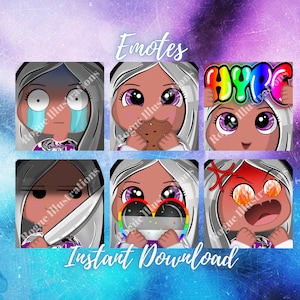 Colourful Asexual LGBTQIA Pride Emotes for Twitch & Discord,  LGBTQ Emotes, Pride Emotes, Pride, Queer, Asexual, LQBT, Twitch, Discord