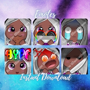 Colourful Asexual LGBTQIA Pride Emotes for Twitch & Discord,  LGBTQ Emotes, Pride Emotes, Pride, Queer, Asexual, LQBT, Twitch, Discord