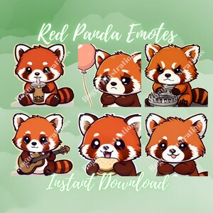 Chibi Mischievous Red Panda Emotes, Unleash the Playful Side of Your Chats, Animal Emotes, Kawaii Panda, Streamer Emotes, Chibi Art