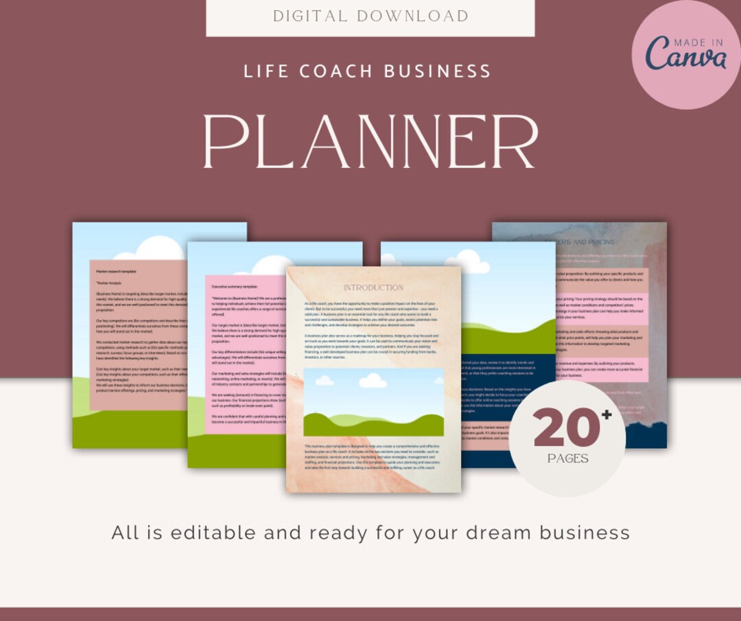 Life Coach Small Business Plan Template Online Business Plan Editable ...
