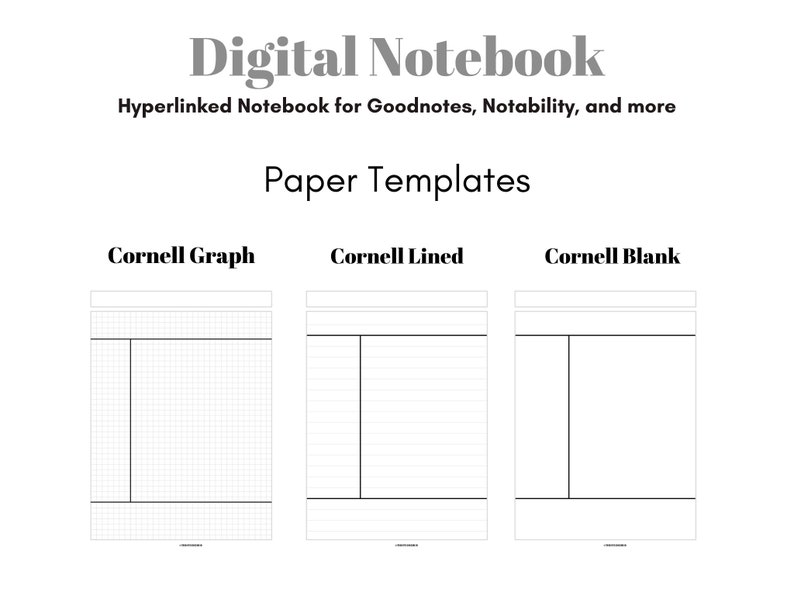 Student Digital Notebook and Planner for Goodnotes or Etsy