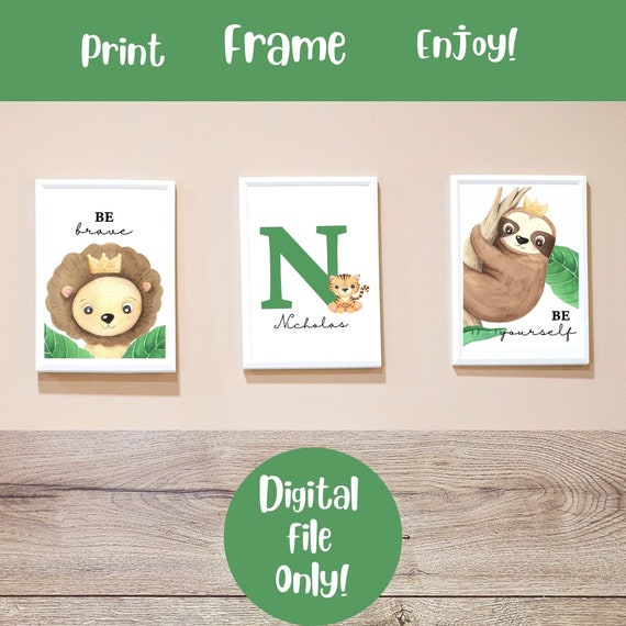 Personalized Boy Nursery. Printable. Wall Art. Be Brave Be - Etsy