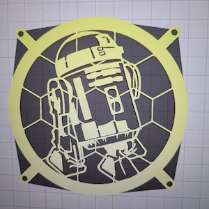 R2D2 PC Fan Grill stl (digital file)