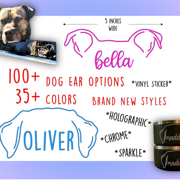 Personalized Dog Ear Car Decal Sticker