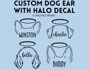 Dog Ear Halo Custom Car Decal 5 inches wide