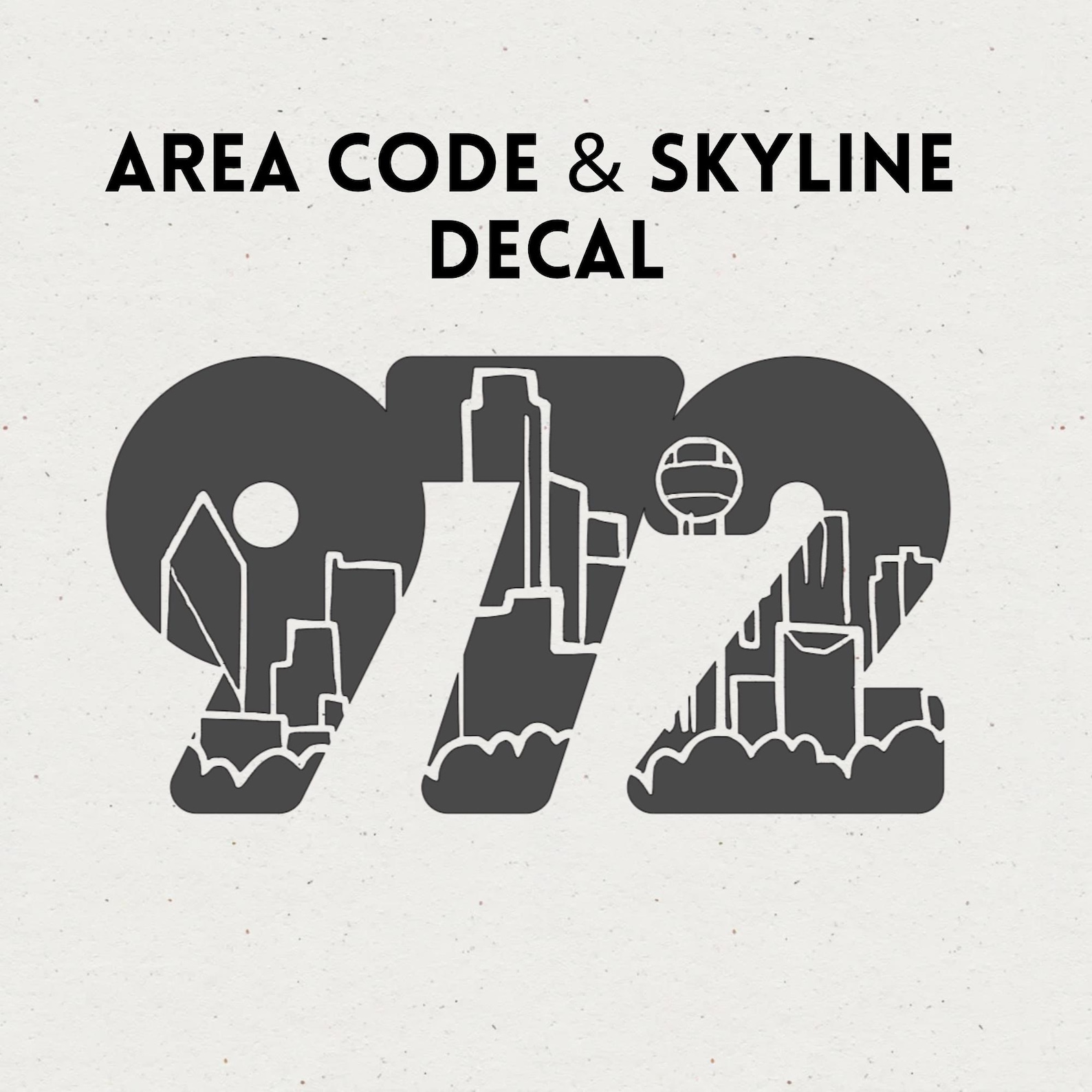 Dallas Area Code Skyline Decal Sticker - Etsy