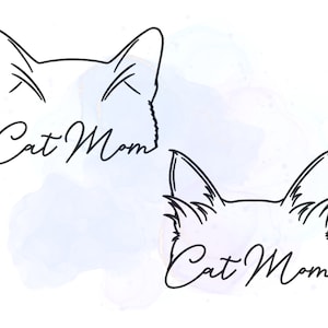 Cat Mom Custom Cat Ear Car Decal Water Bottle Sticker