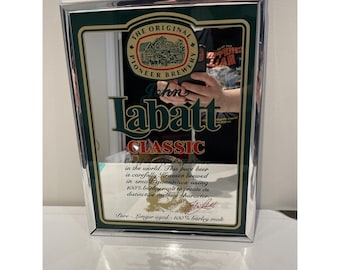 Vintage John LABATT'S Classic Beer Bar Pub Mirror Sign 12 X 9 Inches