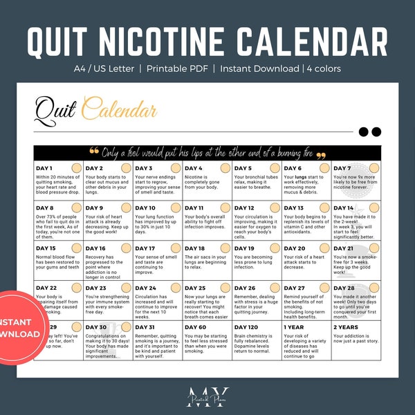 Quit Smoke Tracker Etsy