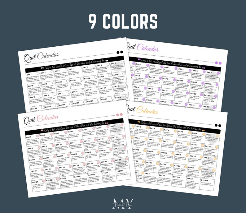 Quit Calendar Quit Nicotine Calendar 30 day Nicotine Free Benefits Quit Calendar Quit Nicotine Calendar 30 day Nicotine Free Benefits