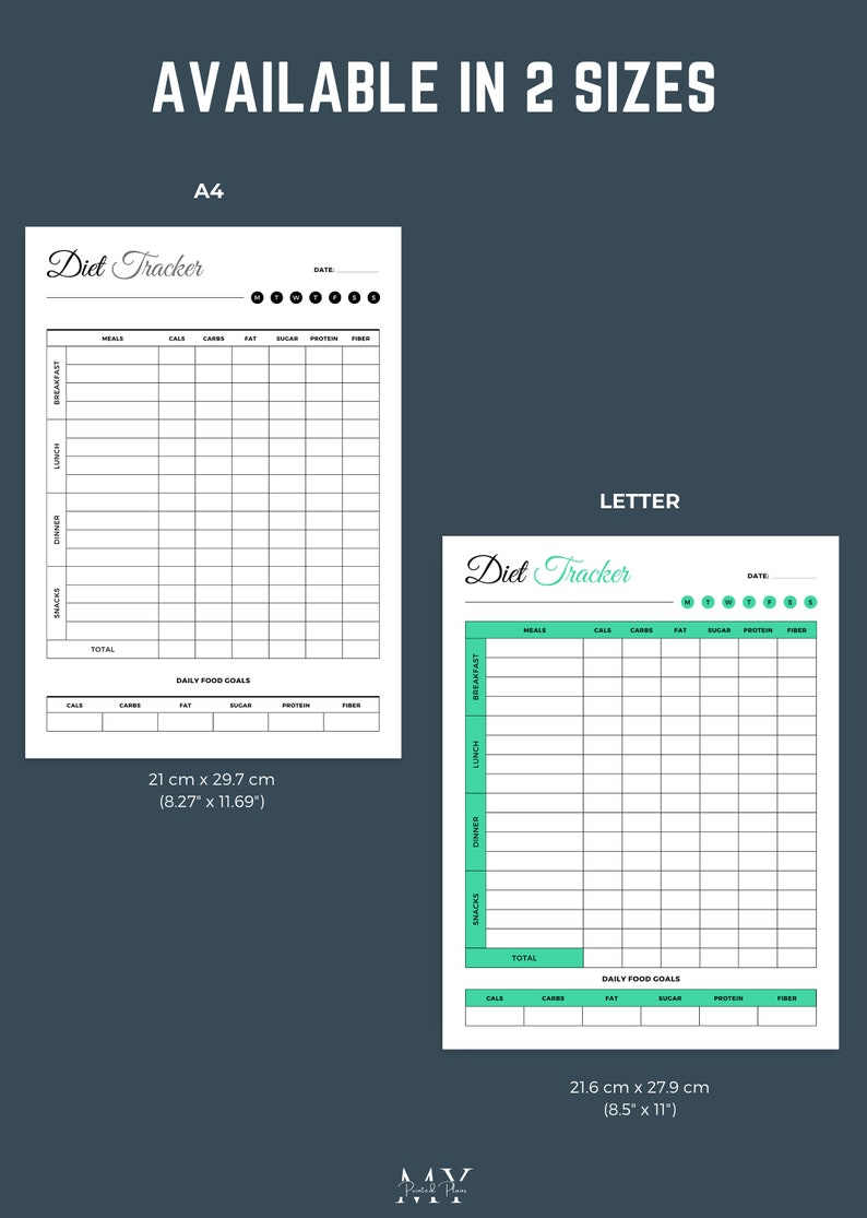 Diet Tracker Printable Diet Log Template Calorie Deficit Tracker Diet Tracker Printable Diet Log Template Calorie Deficit Tracker