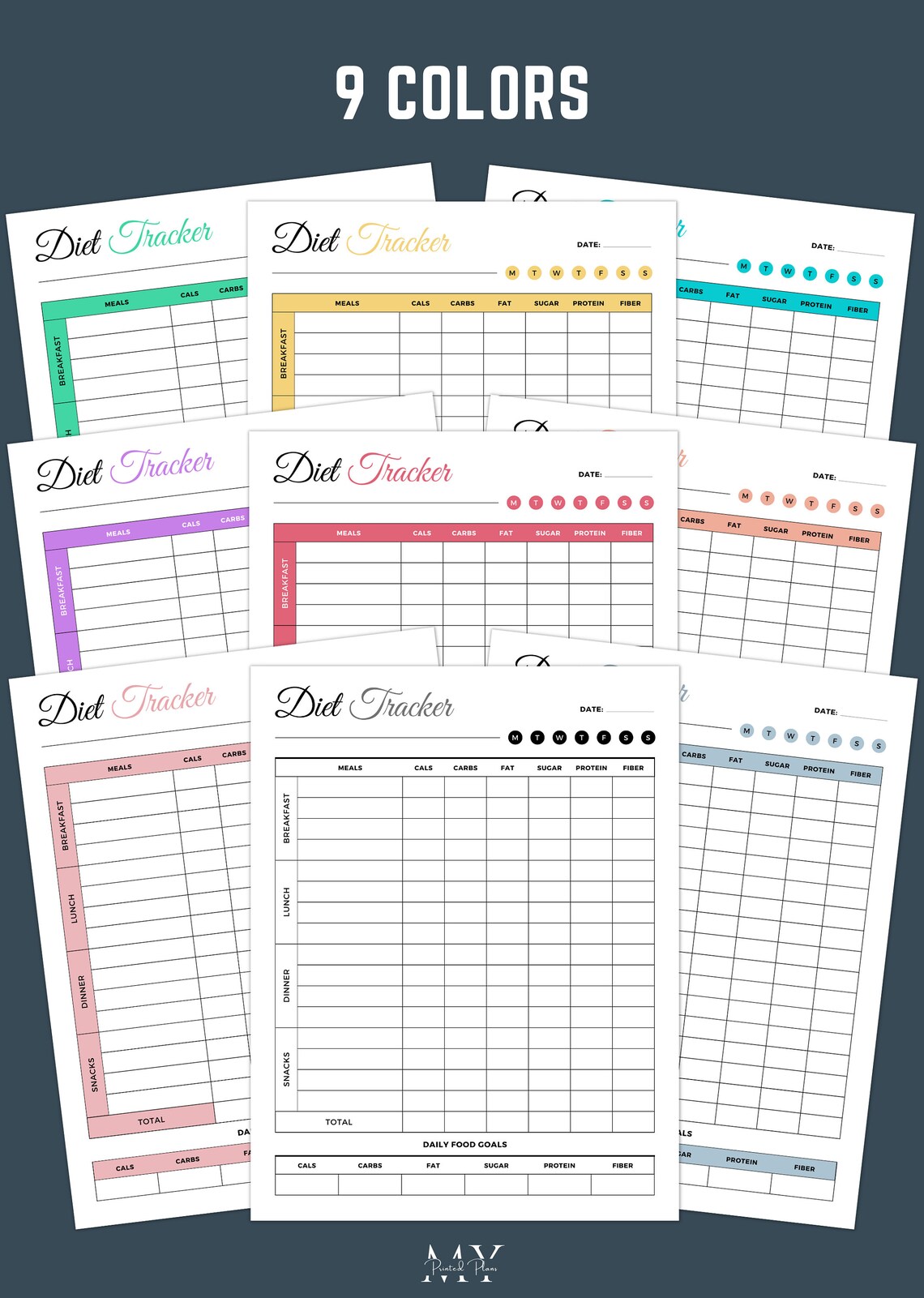 Diet Tracker Printable, Diet Log Template, Calorie Deficit Tracker ...
