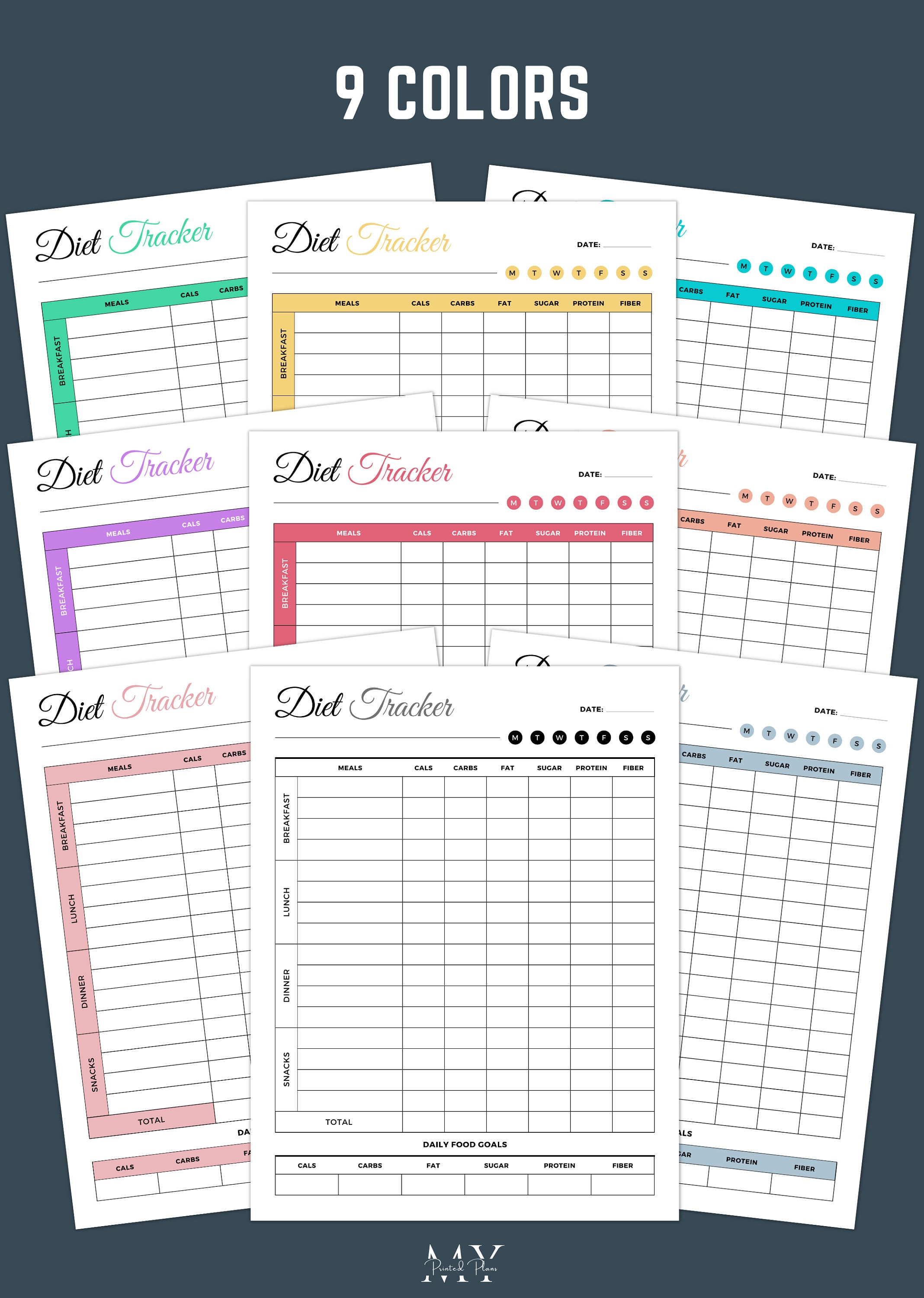 Diet Tracker Printable, Diet Log Template, Calorie Deficit Tracker ...