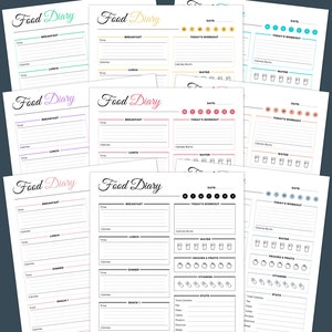 Daily Food Diary Printable, Daily Food Journal Template, Food Log, Diet ...