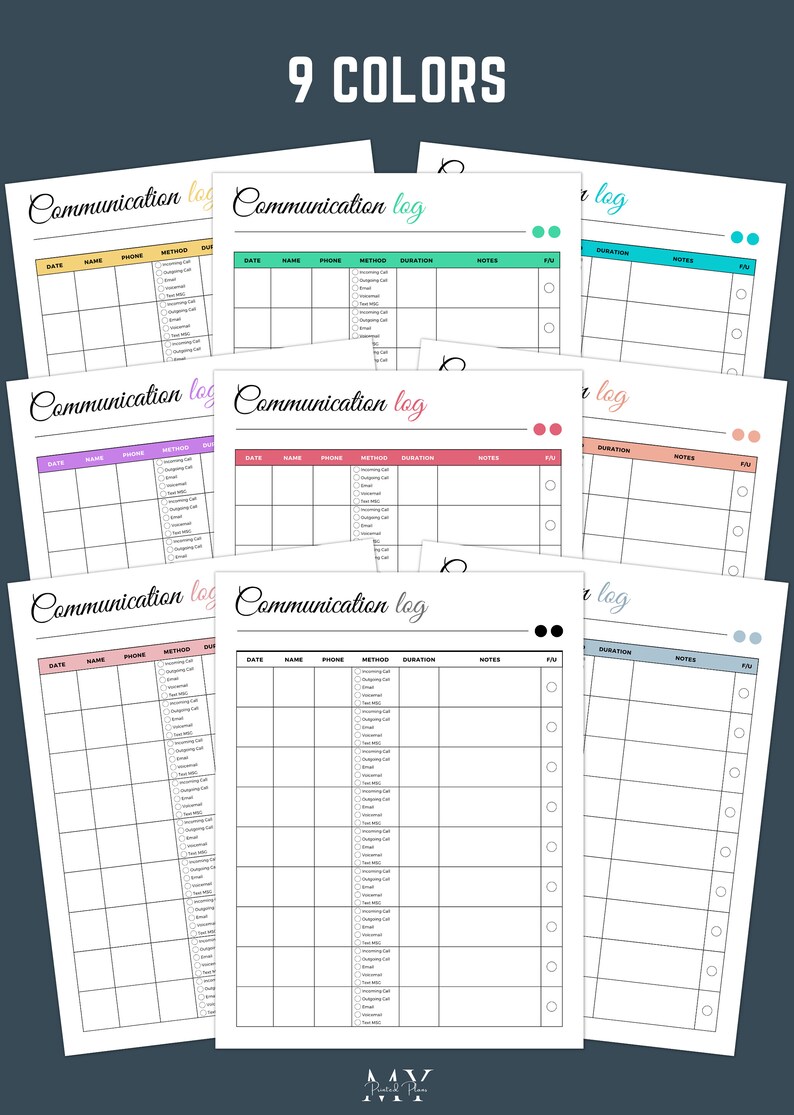 Communication Log Printable Phone Call Tracker Parent - Etsy