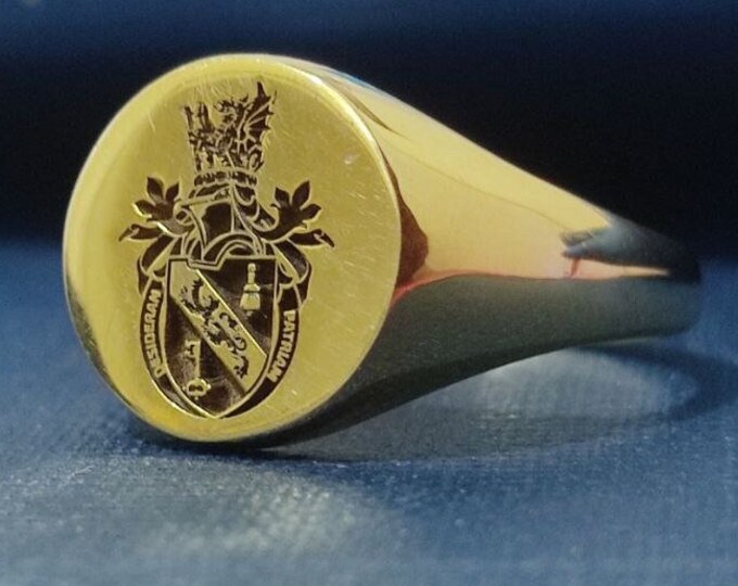 Custom Signet Rings for Your Family Crest, Personalized Gold and Silver Signet Rings, Bespoke Signet Rings with Your Personalized Crest