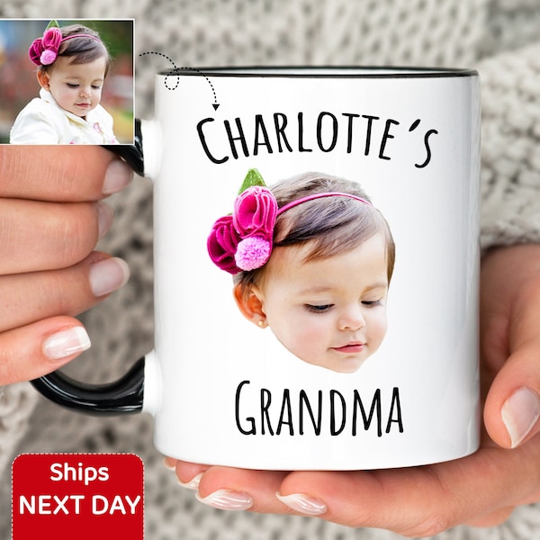 Custom Baby Face Photo Mug, Mothers Day Gift, Personalize Child Coffee Cup for Dad / Mom, Mug with Baby Picture, Christmas Grandchild Mug