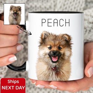 Custom Dog Mug, Dog Coffee Mug, Personalized Pet Picture Mug, Dog Portrait Face Mug, Pet Photo on Cup, Photo into Painting Remembrance Gift