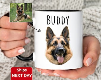 Mug chien personnalisé, mug chien personnalisé, mug photo chien, mug visage de chien, photo d'animal de compagnie sur tasse, cadeau souvenir portrait de chien