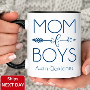Personalized Mothers Day Gift Mom With Boys Mug Blessed With Boys 2 Boys Mom  of Sons 2 Sons Toddler Mom 