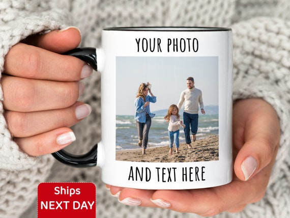 Custom Coffee Mug with Photo, Personalized Picture Coffee Cup, Anniversary Mug Gift for Him / Her, Customizable Logo-Text Mug to Men-Women