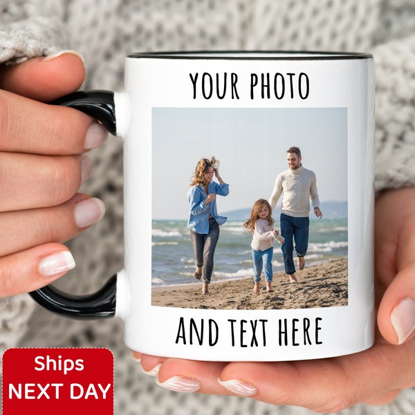 Custom Coffee Mug with Photo, Personalized Picture Coffee Cup, Anniversary Mug Gift for Him / Her, Customizable Logo-Text Mug to Men-Women