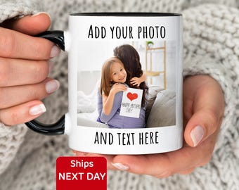 Tasse à café personnalisée avec photo, tasse à café avec photo personnalisée, cadeau d'anniversaire pour lui/elle, tasse personnalisable avec logo et texte pour homme et femme